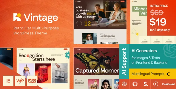 Vintage - Retro Flat Multi-Purpose WordPress Theme
