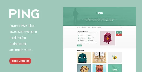 Ping - Minimal Responsive HTML Template