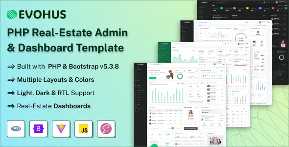 Evohus - PHP Real-Estate Admin & Dashboard Template
