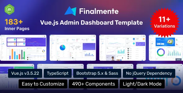 Finalmente – Vue.js Admin Dashboard Template