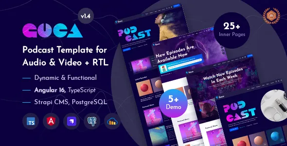 Goca - Angular 16+ Podcast Theme + Admin Dashboard