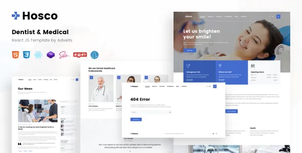 Hosco - Dentist & Medical React JS Template