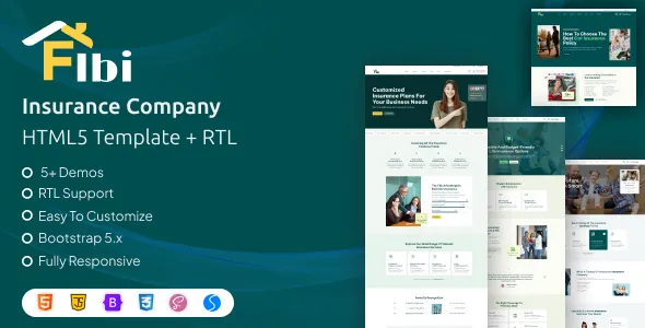 Flbi - Insurance Company HTML5 Template + RTL