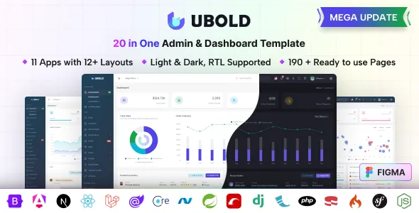 UBold - 20 in One Admin & Dashboard Template