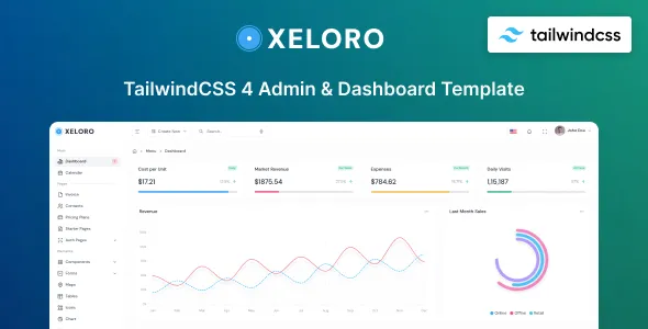 Xeloro - TailwindCSS 4 Admin & Dashboard Template