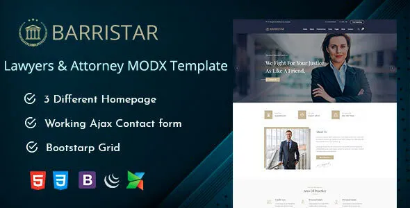 Barristar – Lawyers Attorneys and Law Firm MODX Theme