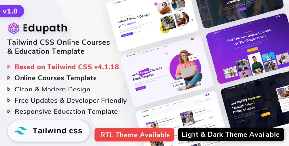 Edupath - Tailwind CSS Online Courses & Education LMS Template