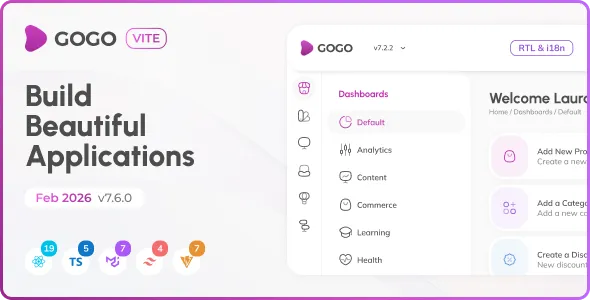 Gogo - Vite React Admin Dashboard (React 19)