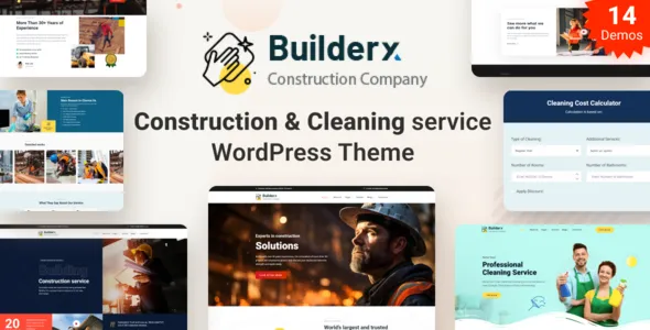 Builderx - Construction & Cleaning service WordPress Theme