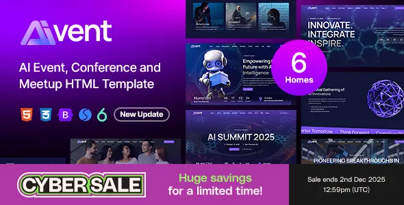 Aivent - AI Event, Conference and Meetup HTML Template