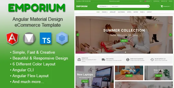 Emporium - Angular 20 Material Design eCommerce Template