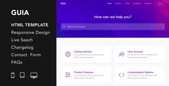 Guia - Helpdesk and Documentation HTML5 Responsive Template