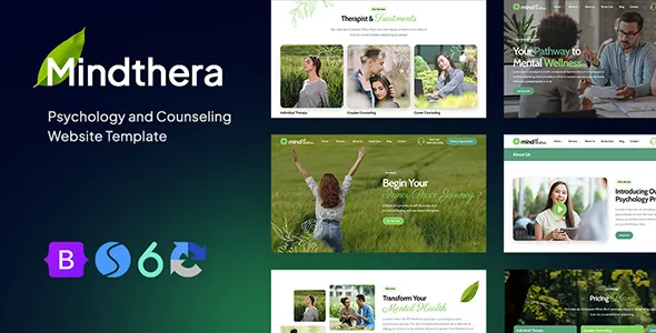 Psychology and Counseling Website Template - Mindthera