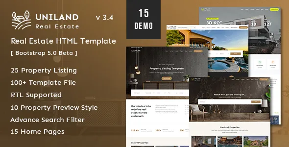 Uniland - Real Estate HTML Template