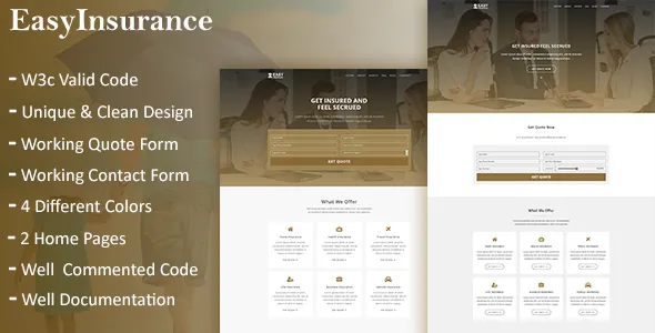 EasyInsurance - Insurance Company Website Templates