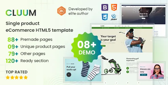 Cluum - Single Product Multipurpose Bootstrap 5 HTML eCommerce Template