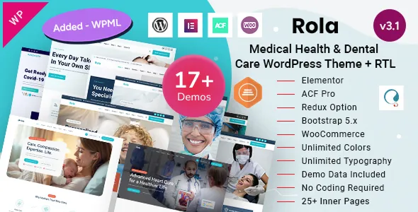 Rola – Medical Health, Dentist Clinic & Healthcare WordPress Theme