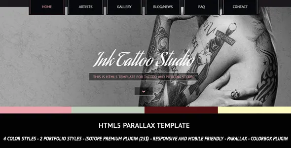 Ink Tattoo Studio - Parallax HTML5 Template