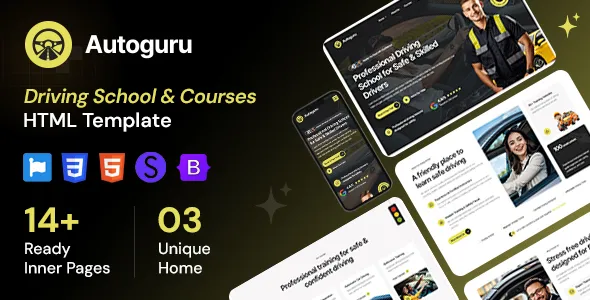 Autoguru - Driving School & Courses HTML Template