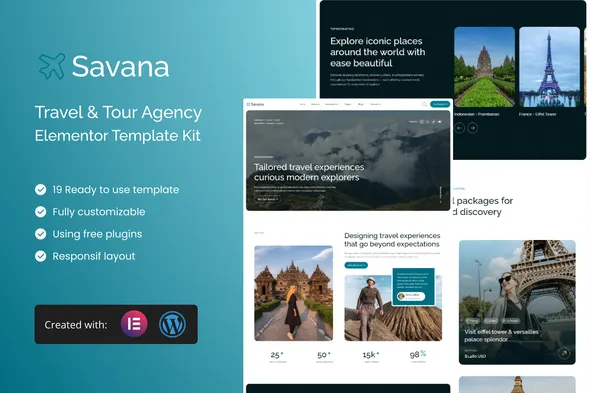Savana - Travel & Tour Agency Elementor Template Kit