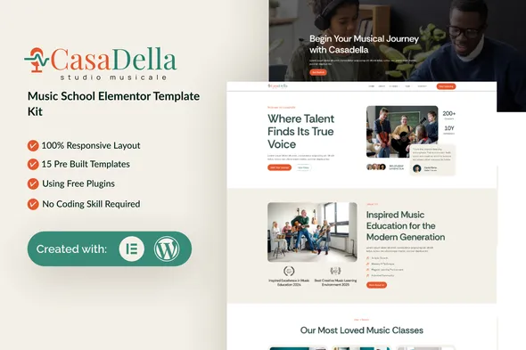CasaDella - Music School Elementor Template Kit
