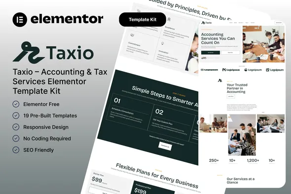 Taxio – Accounting & Tax Services Elementor Template Kit