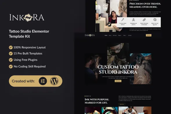 Inkora - Tattoo Studio Elementor Template Kit
