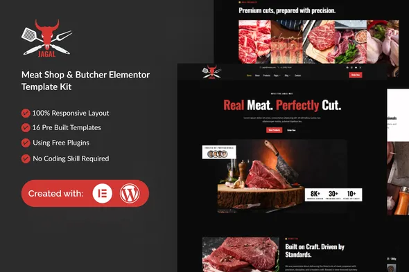 Jagal - Meat Shop & Butcher Elementor Template Kit