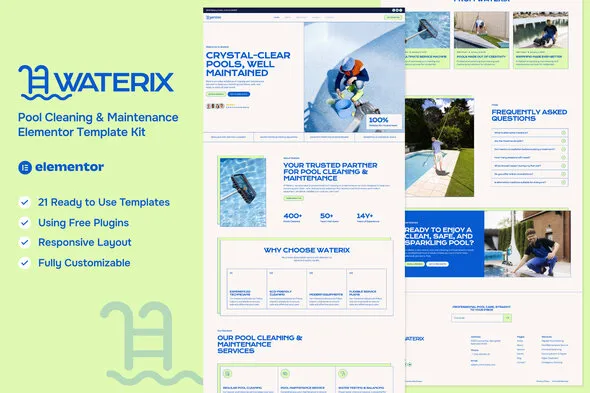Waterix - Pool Cleaning & Maintenance Service Elementor Kit
