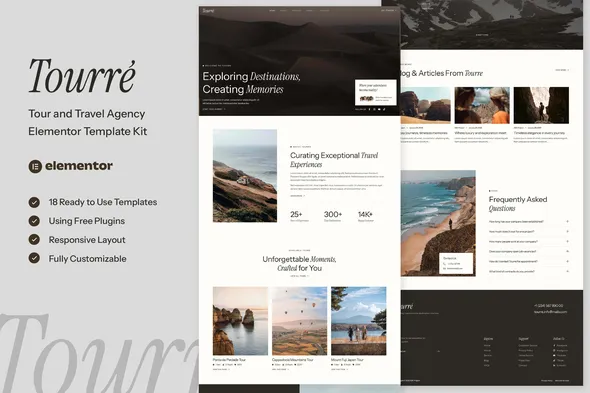 Tourre - Travel & Tour Agency Elementor Template Kit