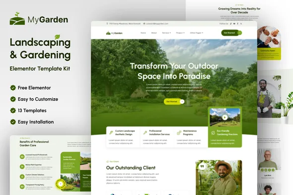 MyGarden - Landscaping & Gardening Elementor Template Kit