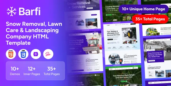 Barfi - Snow Removal, Lawn Care & Landscaping Company HTML Template