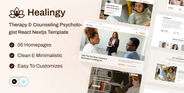Healingy - Therapy & Counseling Psychologist React NextJS Template