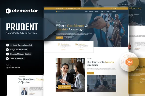Prudent - Notary Public & Legal Services Elementor Template Kit