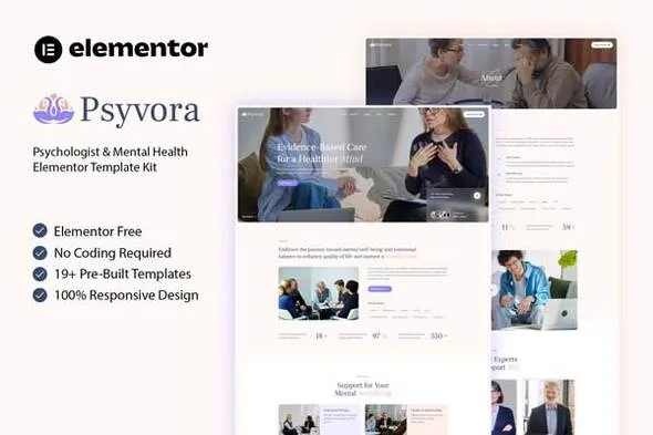 Psyvora - Psychologist & Mental Health Elementor Template Kit