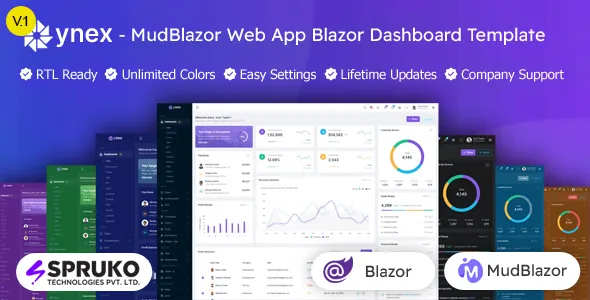 Ynex - MudBlazor Web App Blazor Dashboard Template