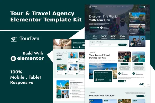 TourDen - Tour & Travel Agency Elementor Template Kit