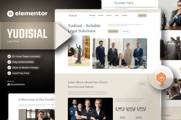 Yudisial - Law Firm Elementor Template Kit