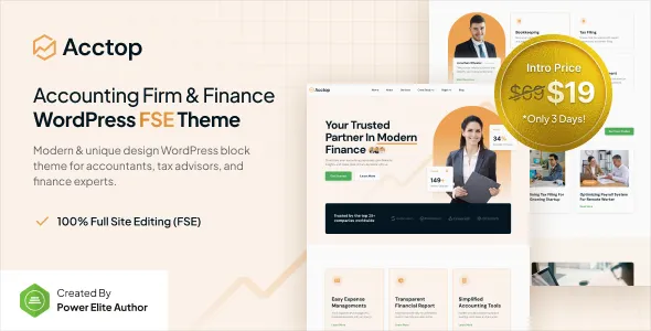 Acctop – Accounting Firm & Finance FSE WordPress Theme