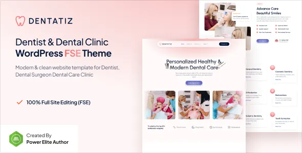 Dentatiz – Dentist & Dental Care Clinic FSE WordPress Theme