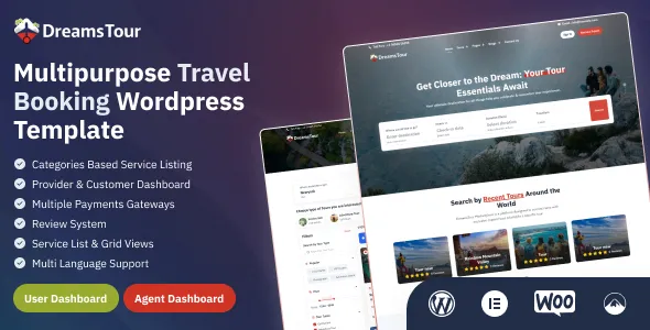 DreamsTour - Travel & Tour Booking WordPress Theme for Agencies