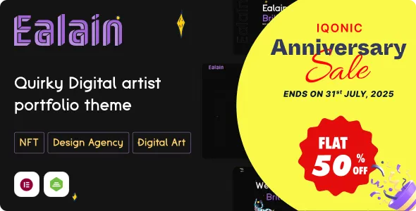 Ealain | Digital Artist Portfolio WordPress Theme + Figma