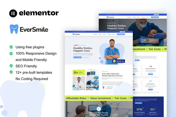 EverSmile - Dentist & Medical Care Elementor Template Kit