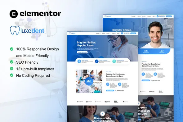 LuxeDent - Dentist & Dental Care Elementor Pro Template Kit