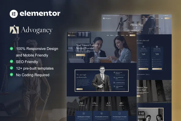 Advogancy - Attorney Law Firm Elementor Pro Template Kit