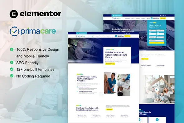 PrimaCare - Finance & Insurance Company Elementor Pro Template Kit