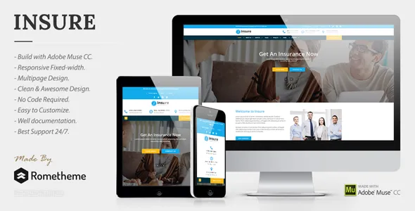 Insure - Insurance, Finance, & Business Muse Template