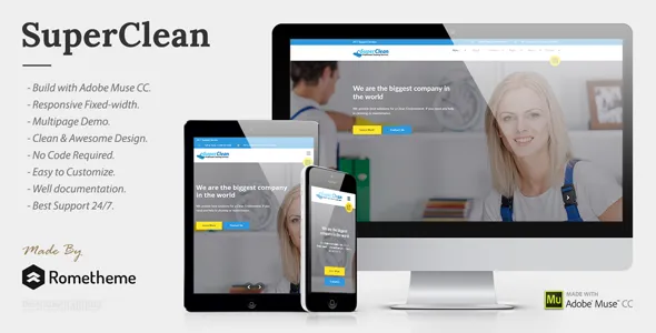 Super Clean - Cleaning Services Muse Template