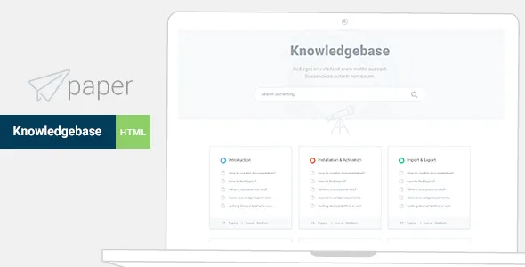 Paper - knowledge base Bootstrap4 HTML Template