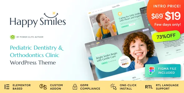 Happy Smiles - Pediatric Dental Clinic & Dentist WordPress Theme